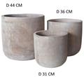 Pot Mterra Rond Cylindre D37 H 36 cm Terre Cuite Claire