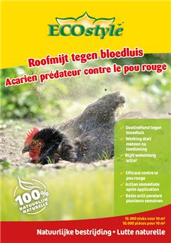 Acarien prédateur contre le pou rouge des poules  5,000 st-pcs/ 5 m² Ecostyle BIO