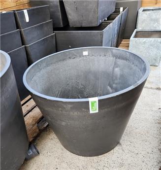 Pot Eco Woodstone D80 H60 cm conique gris Anthracite ** Pot Eco. recyclé **
