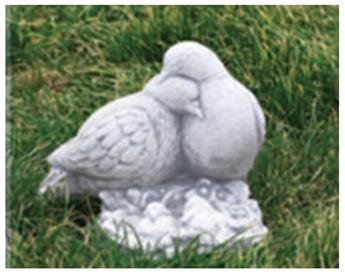 Couple pigeons beton Ht 20 cm (REF-Z44)